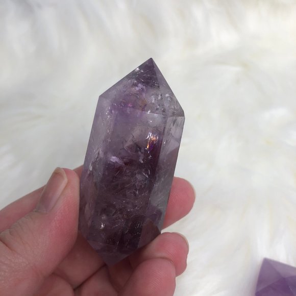 Amethyst Double Point Crystal purple gemstone wand - Picture 7 of 9